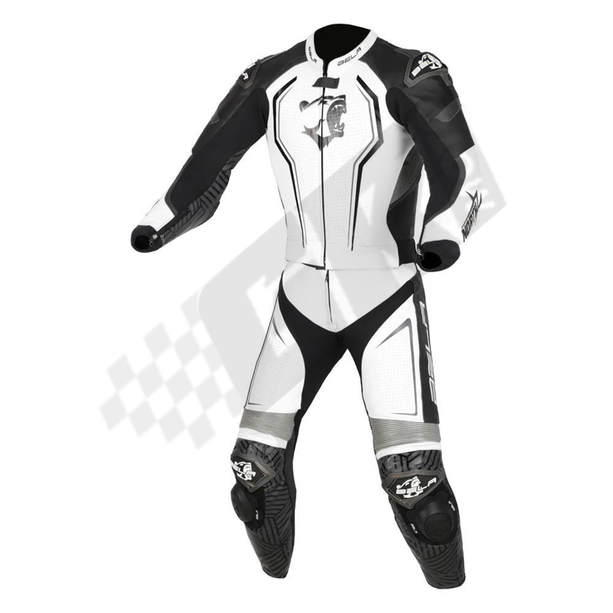 Bela White Women's Motorbike Racing Leather Suit; motorbike suit with armor; motorcycle racing suit with protection; durable leather racing suit; custom fit motorbike suit; motorcycle racing gear for men; perforated leather racing suit; men's racing leather gear; track racing leather suit; men's leather motorcycle suit; protective leather suit for bikers; full-body leather racing suit for men