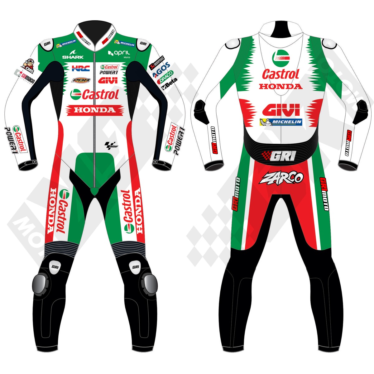 Johann Zarco Leathers Castrol Honda Motogb 2024 Men Motorbike Racing Leather Suit; professional motorbike racing suit; men's protective leather suit; motorbike suit with armor; motorcycle racing suit with protection; durable leather racing suit; custom fit motorbike suit; motorcycle racing gear for men; perforated leather racing suit; men's racing leather gear; track racing leather suit; men's leather motorcycle suit; protective leather suit for bikers; full-body leather racing suit for men